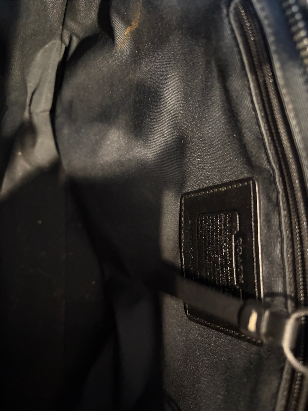 Coach Black Signature Canvas Tote with Leather Trim - Picture 3 of 3